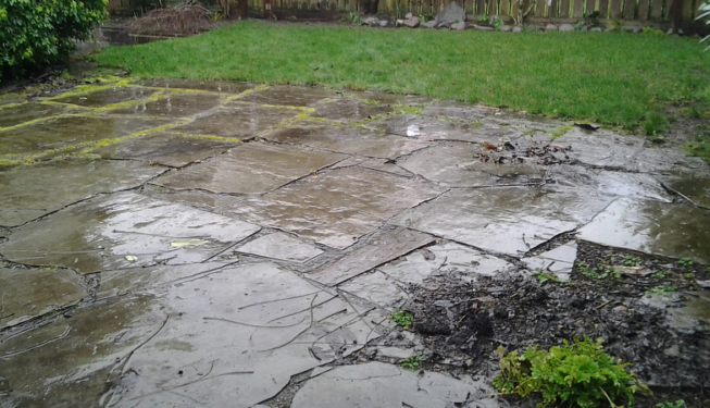 Stone patio before
