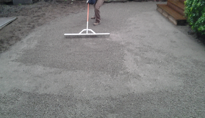 Preparing base for patio