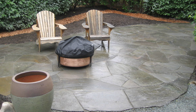 Floating stone patio