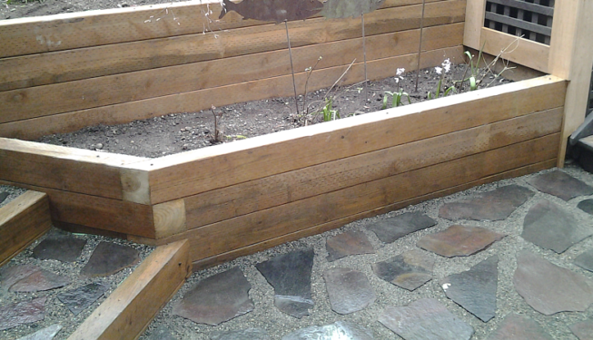 Terrace garden boxes and patio
